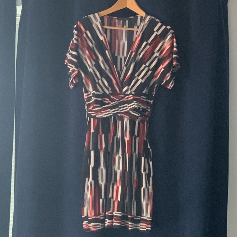 BCBG Max Azria dolman sleeve tie back dress